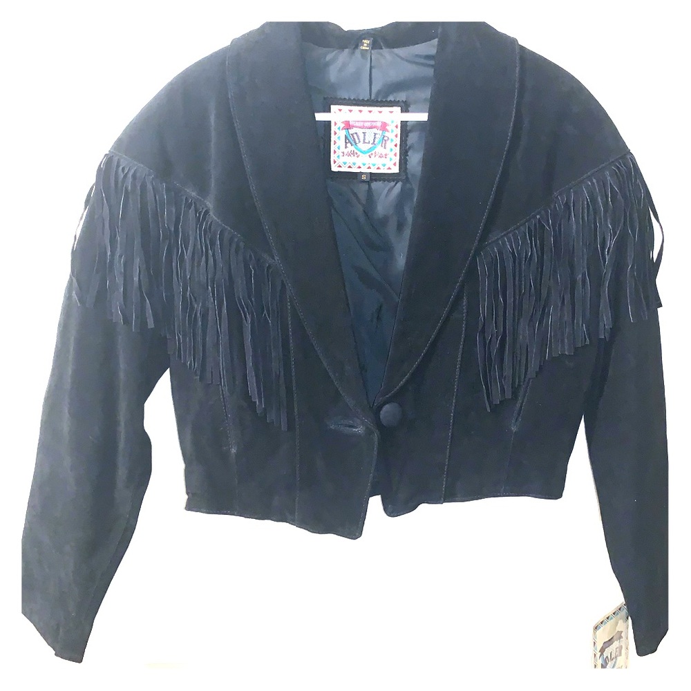 Vintage Fringe Adler Leather Jacket Size S